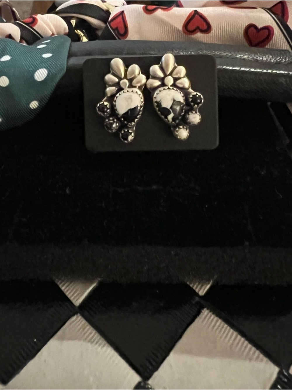 Sterling Silver White Buffalo Earrings